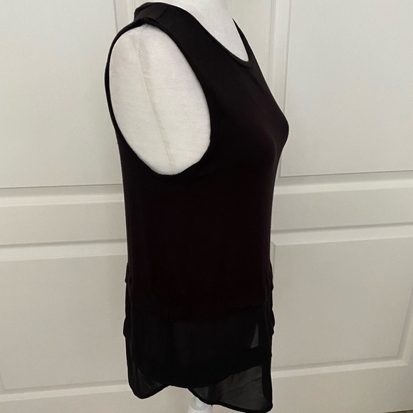 Michael Michael Kors Black Sleeveless Blouse Medium | MK Logo Hem, Semi-Sheer De - Picture 5 of 10